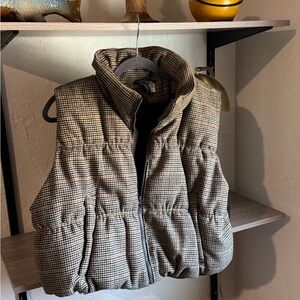 H&M Black and Brown Houndstooth Vest